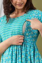 Load image into Gallery viewer, Sky Maternity Feeding kurta
