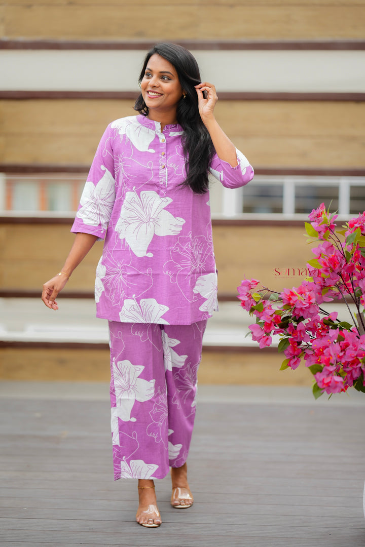 HAASYA  Lilac Night Co-ord Set