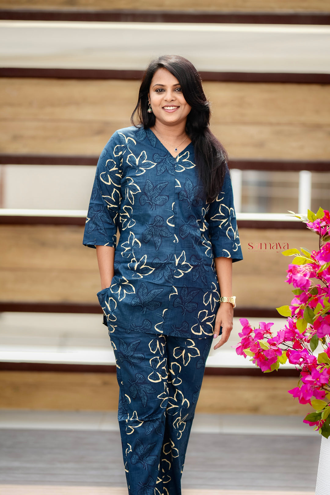 ZARA- peacock blue  Night Co-ord Set