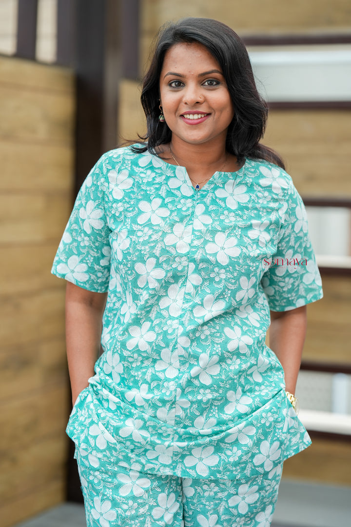 Haasya sky Night Co-ord Set