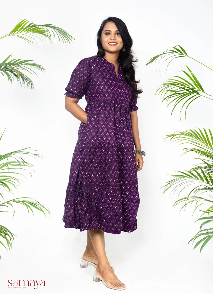 Grape casual dress with lining