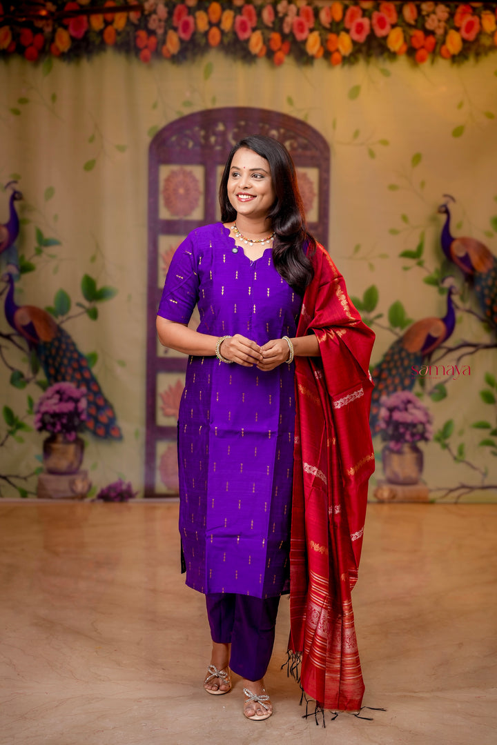 Back to roots  raw silk Kurta 3 piece set
