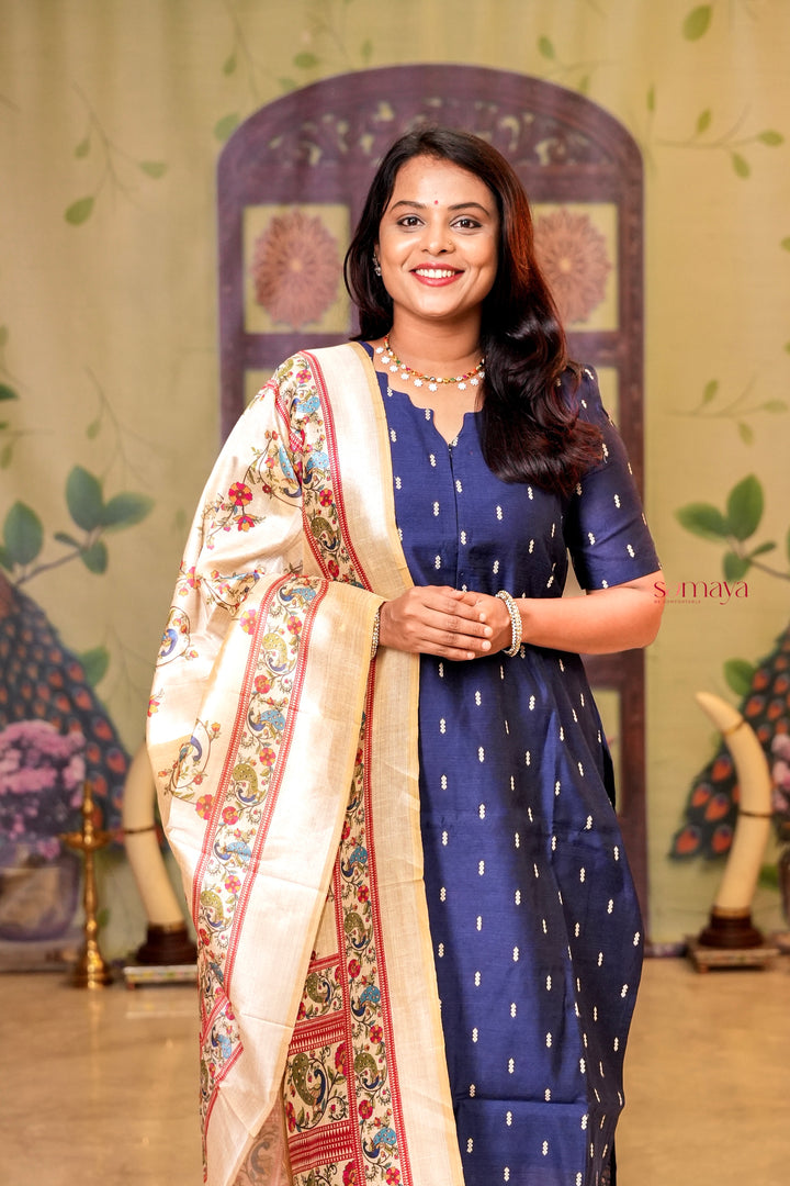 Iravi raw silk Kurta 3 piece set