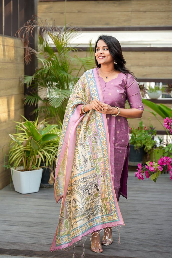 Swathi 3 piece raw silk suit set with Dupatta ( ready to dispatch)