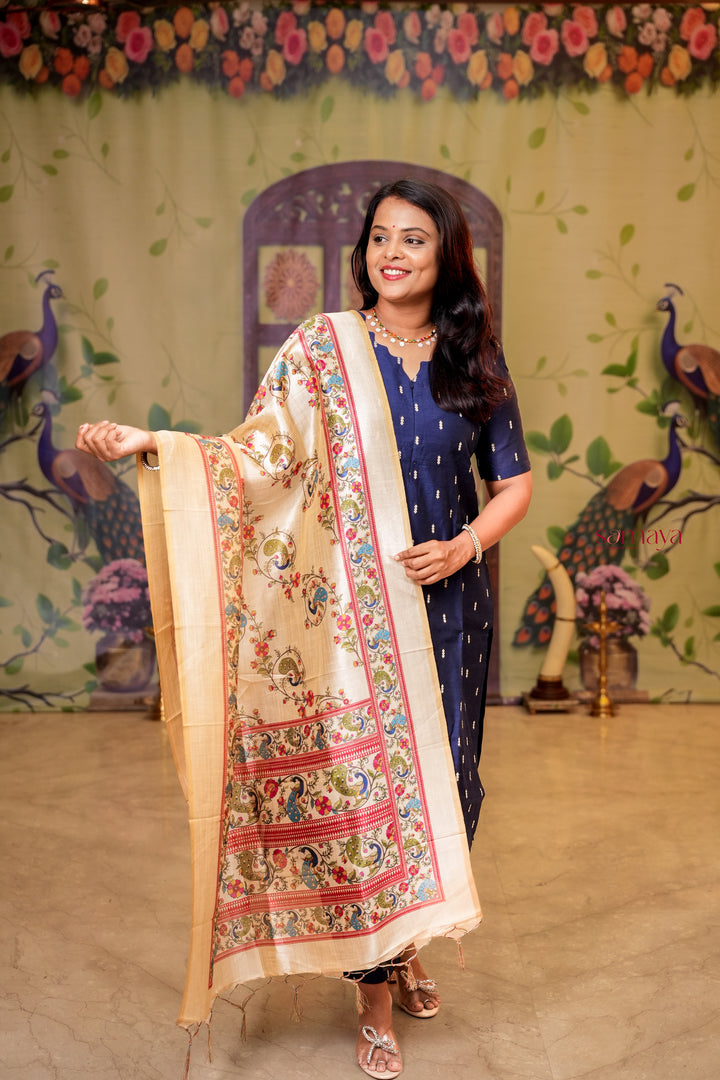 Iravi raw silk Kurta 3 piece set