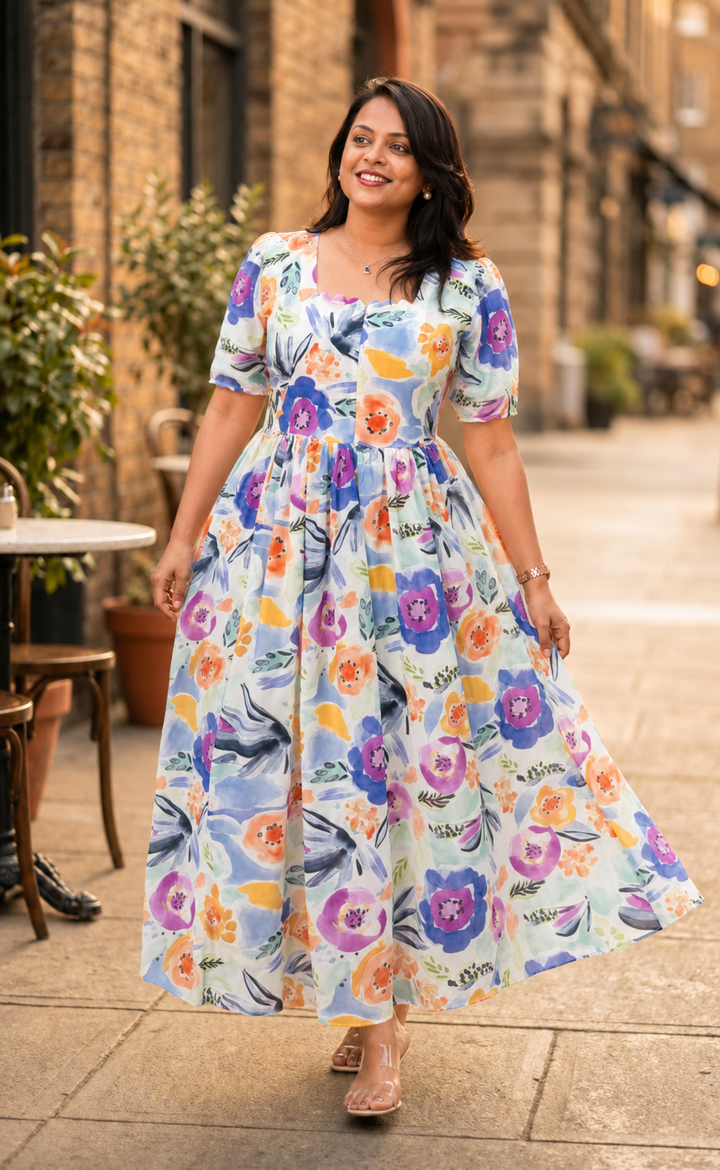 Nayam georgette casual  Dress With Lining ( No-Iron Everyday Dress)