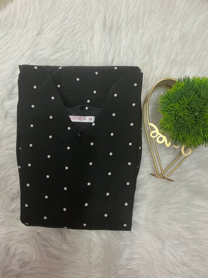 Polka  Casual Dress With Lining