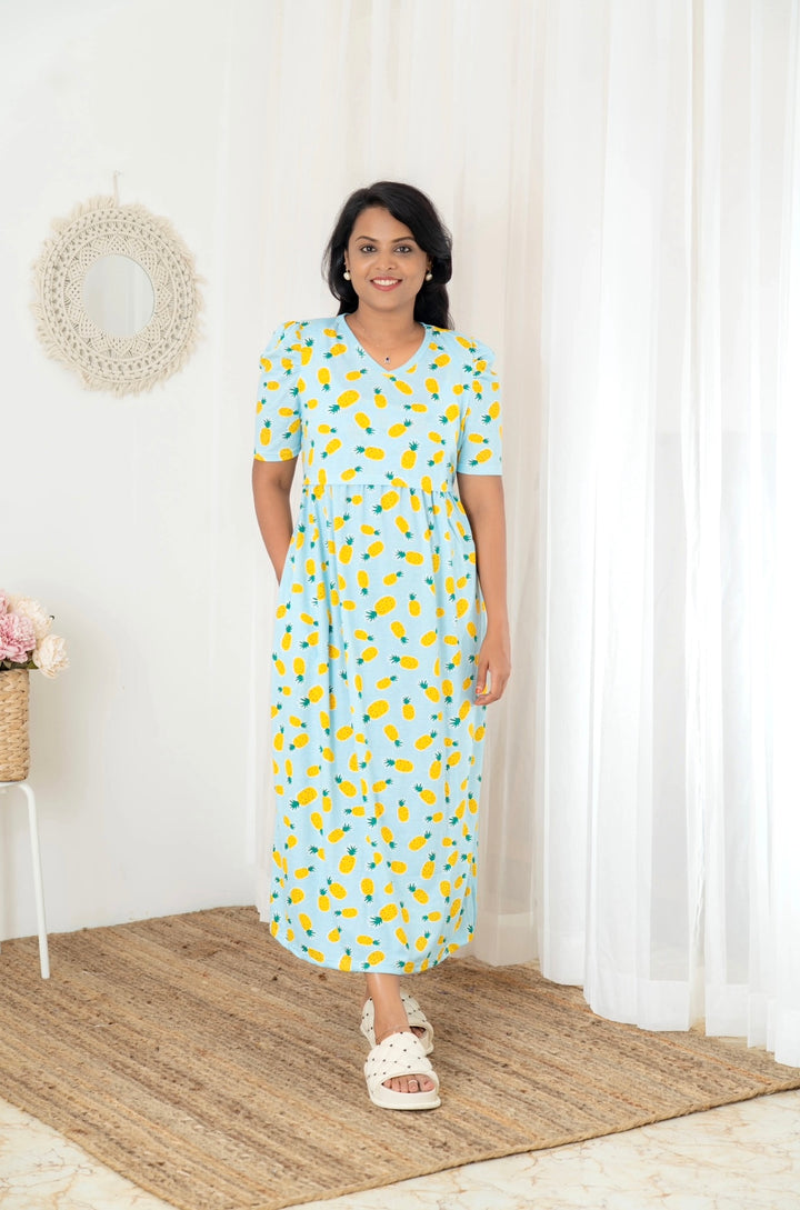 Maxi pineapple Light Weight Dress