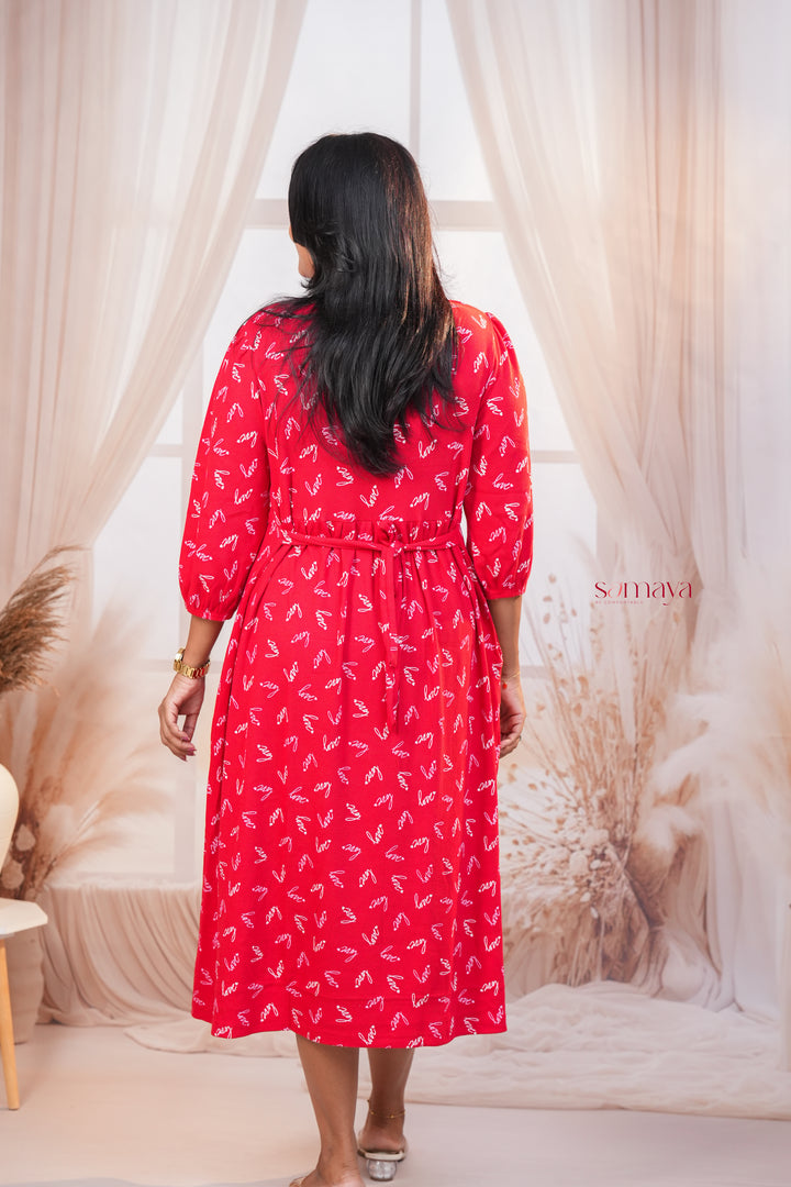 Calf Length  Love Waffle Light Weight Dress