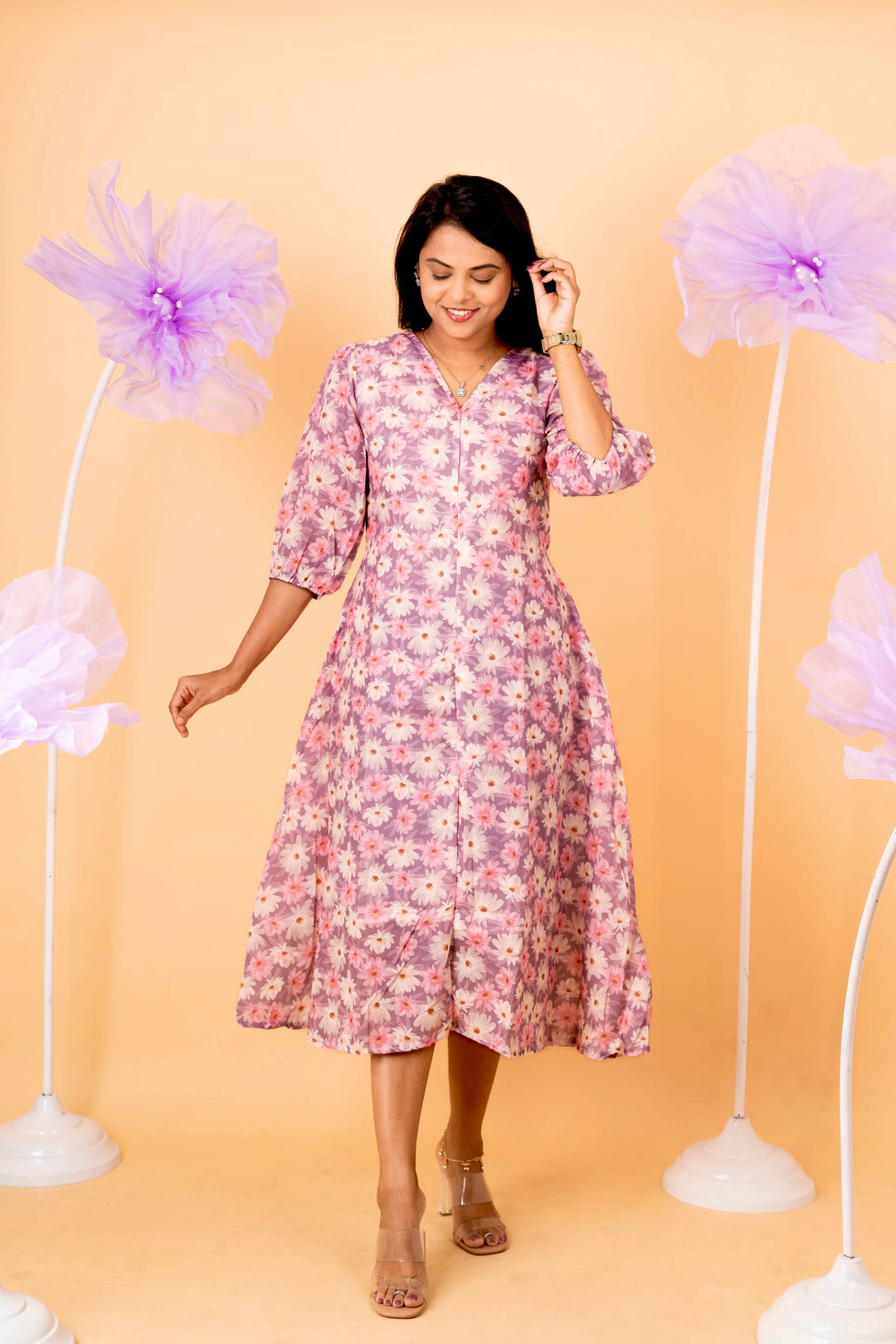 Megha casual  Dress With Lining