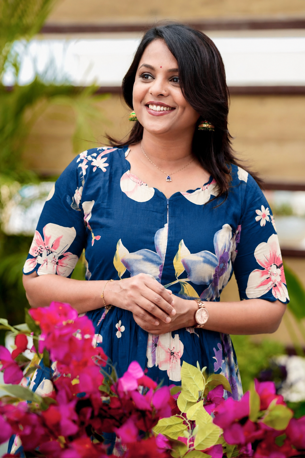 Pretty -blue   Casual Dress With Lining