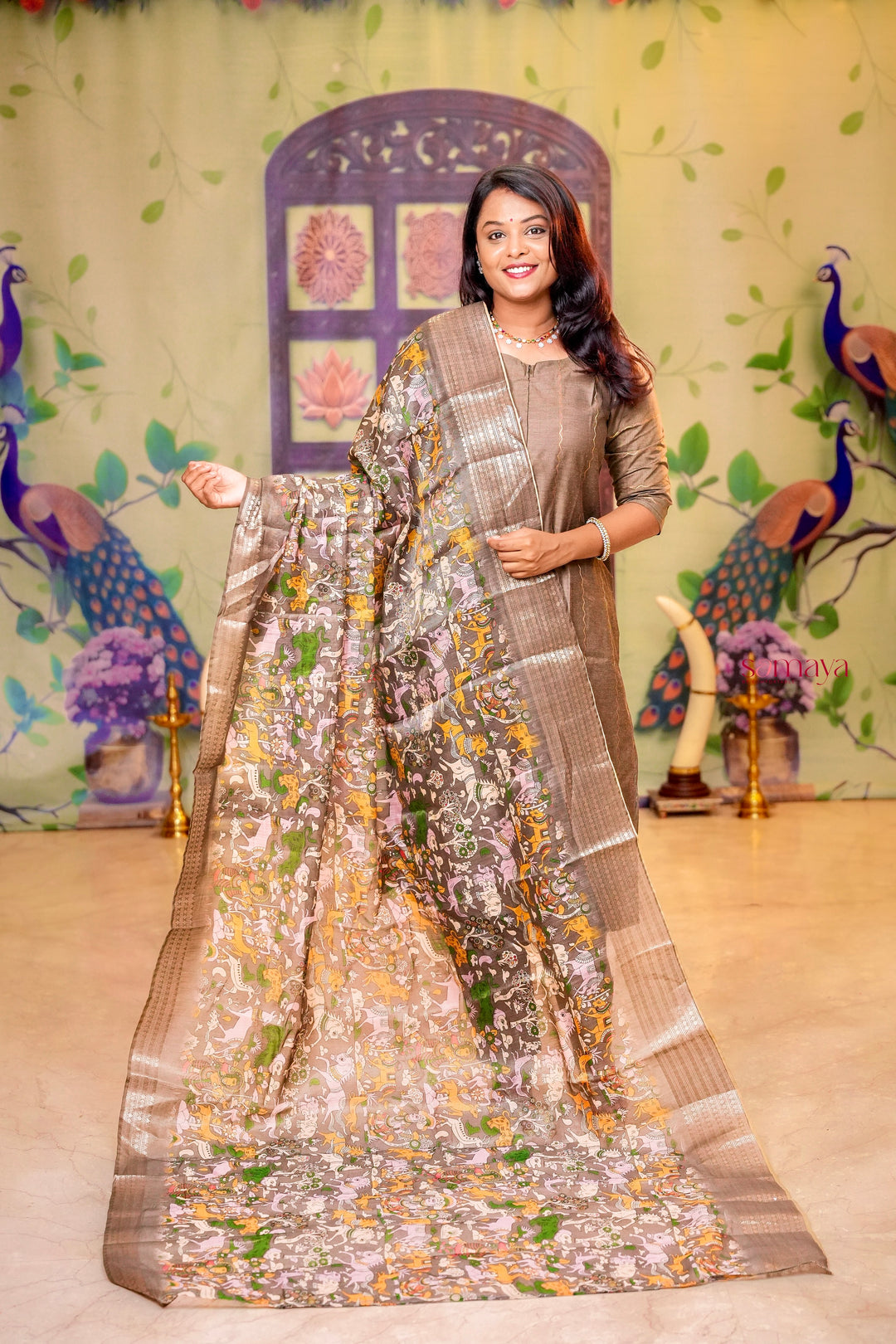 Silver raw silk Kurta 3 piece set with silver  dupptta