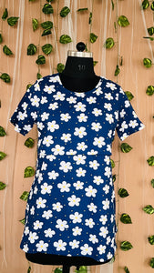 Navy flower Maternity T-shirt