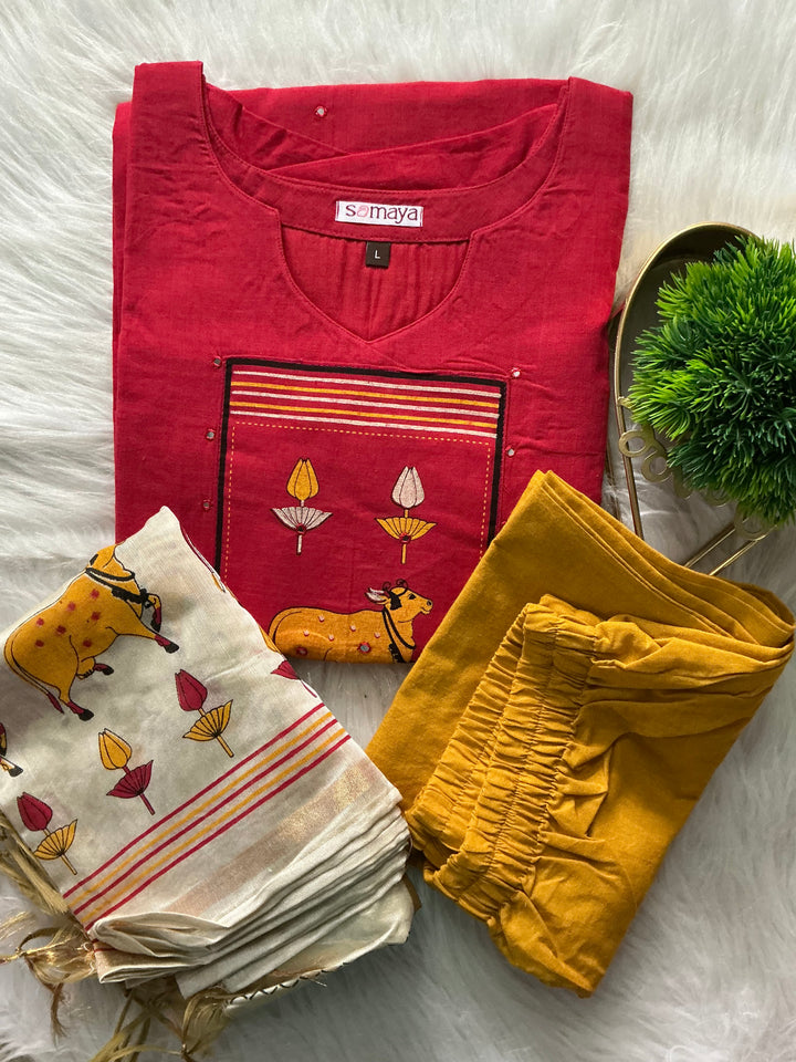 Sunset  Cotton 3 piece Set with lining