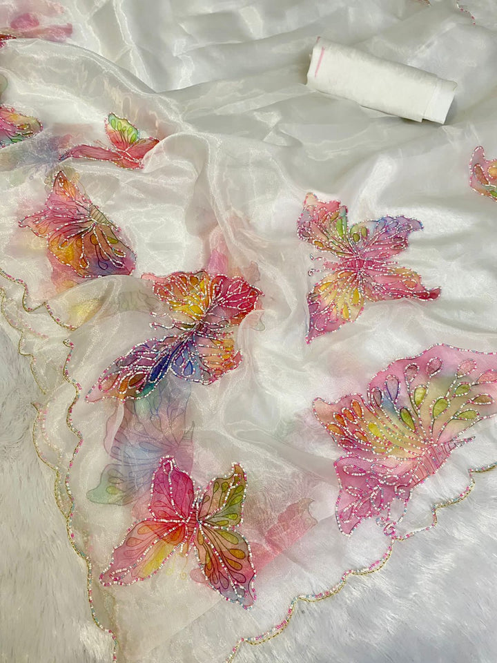 Butterfly organza saree