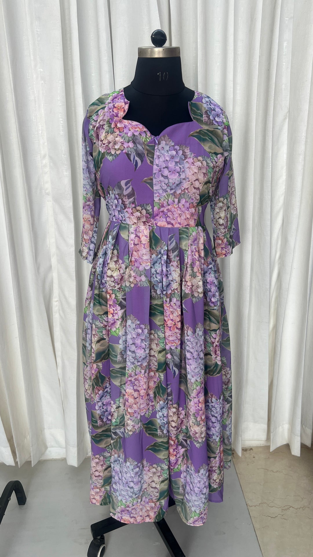 Aruvi georgette casual  Dress With Lining ( No-Iron Everyday Dress)