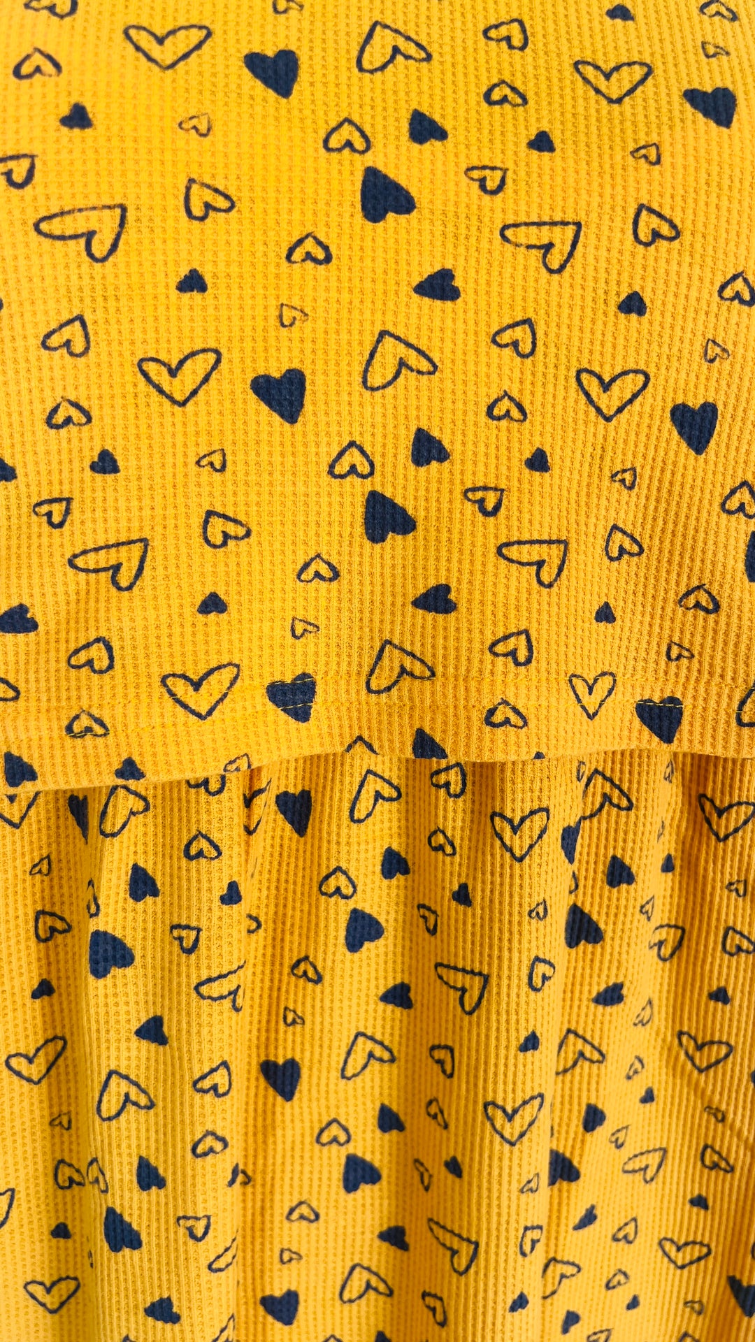 Calf Length Yellow Waffle Light Weight Dress