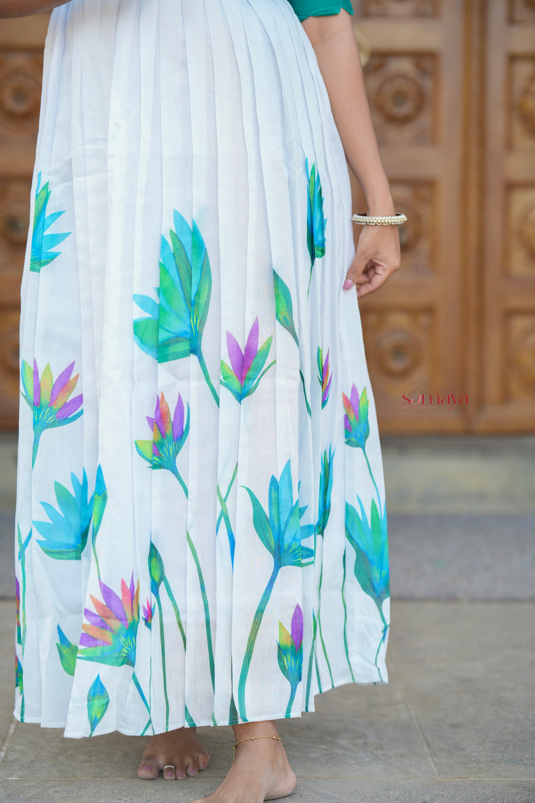 Mayil Chanderi Dress With Lining ( over coat detachable ) ( ready to dispatch)