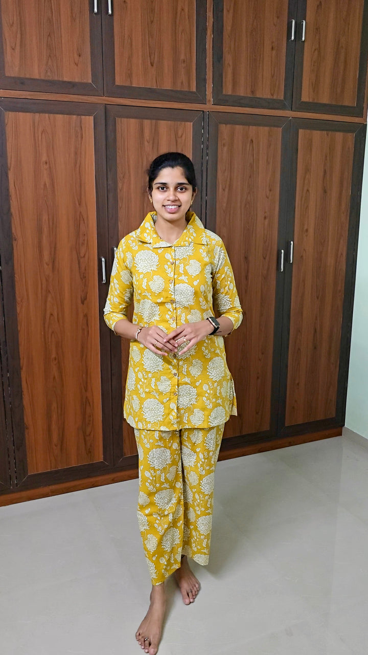 Swara- Yellow floral co-ord  Set