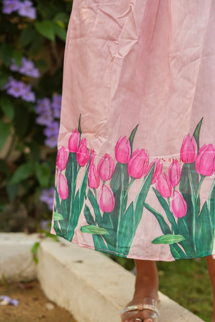 Tulip Pure Chanderi Dress With Lining ( ready to dispatch)