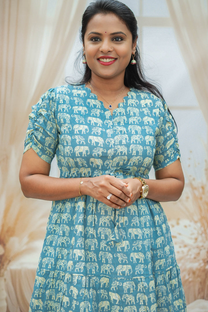 Elephant Casual Dress With Lining
