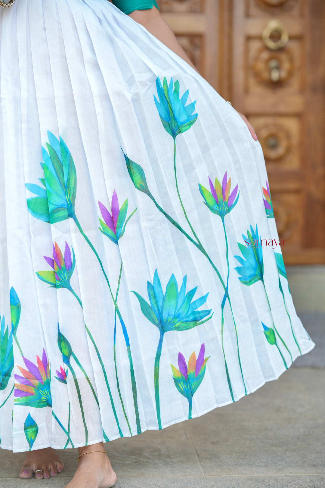 Mayil Chanderi Dress With Lining ( over coat detachable ) ( ready to dispatch)