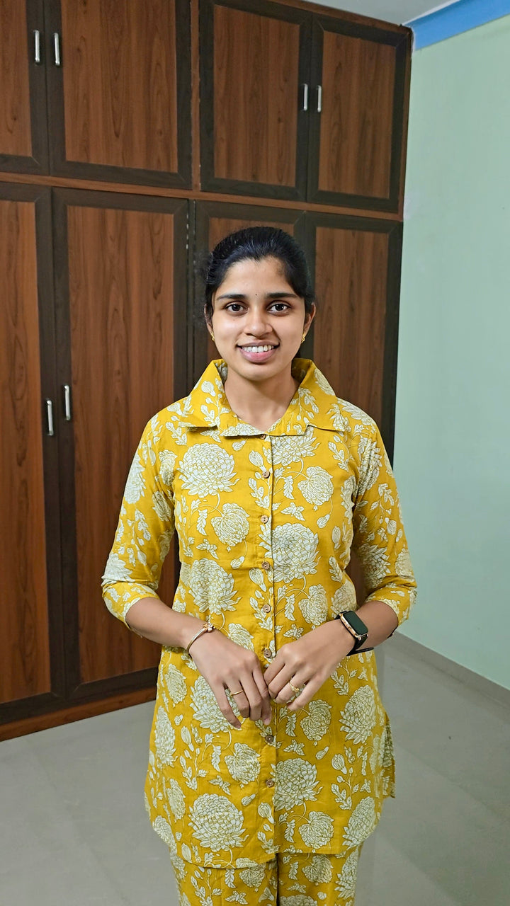 Swara- Yellow floral co-ord  Set