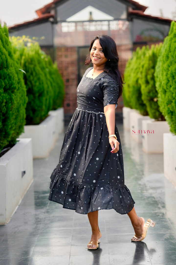 Star Casual Dress With Lining