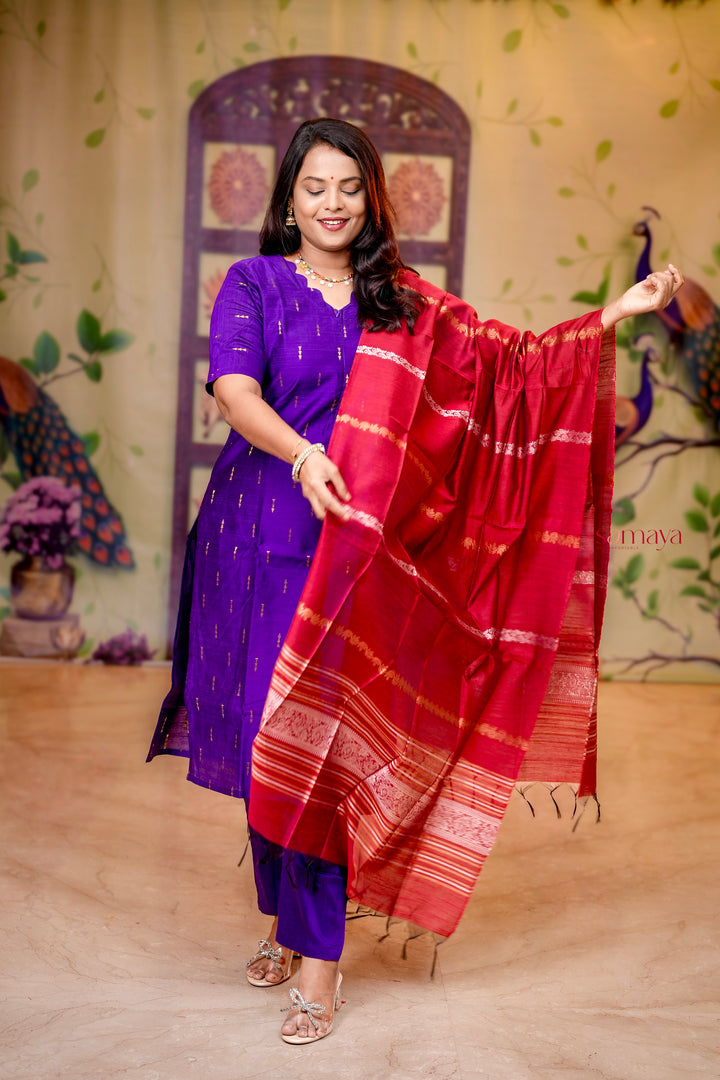 Back to roots  raw silk Kurta 3 piece set