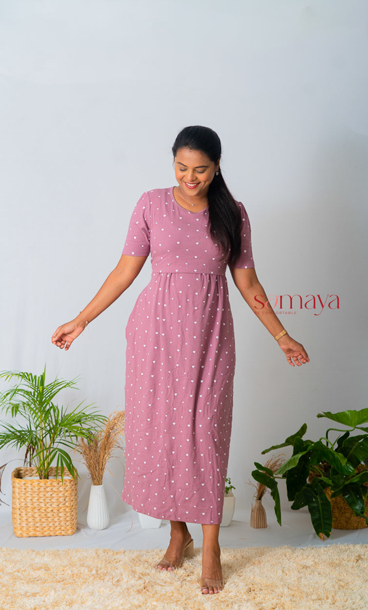 Maxi Dusty Hearts Ribbed( Minor embroidery variation so sold at sale price )