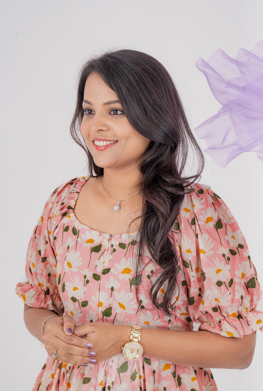 Tara  casual Dress With Lining "Non-Maternity & Feeding-Friendly Dress"