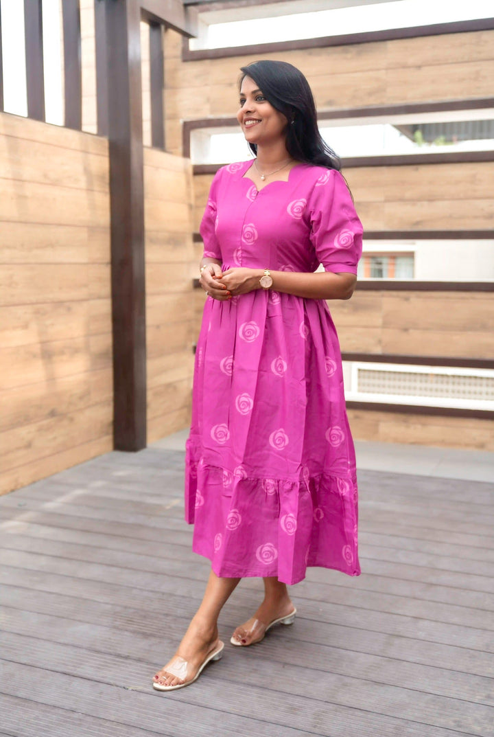 Rose day to Night Dress Without Lining