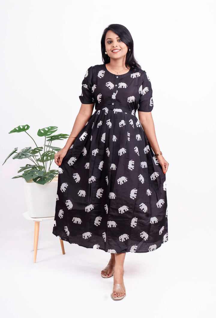 Black Elephant Day to Night Dress Without Lining