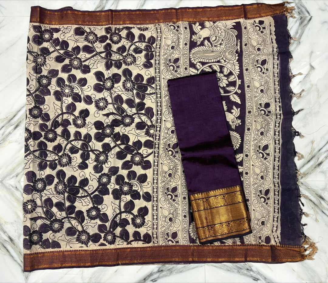 Mangalgiri kanchi border top  with nizam border chennuri silk dupatta