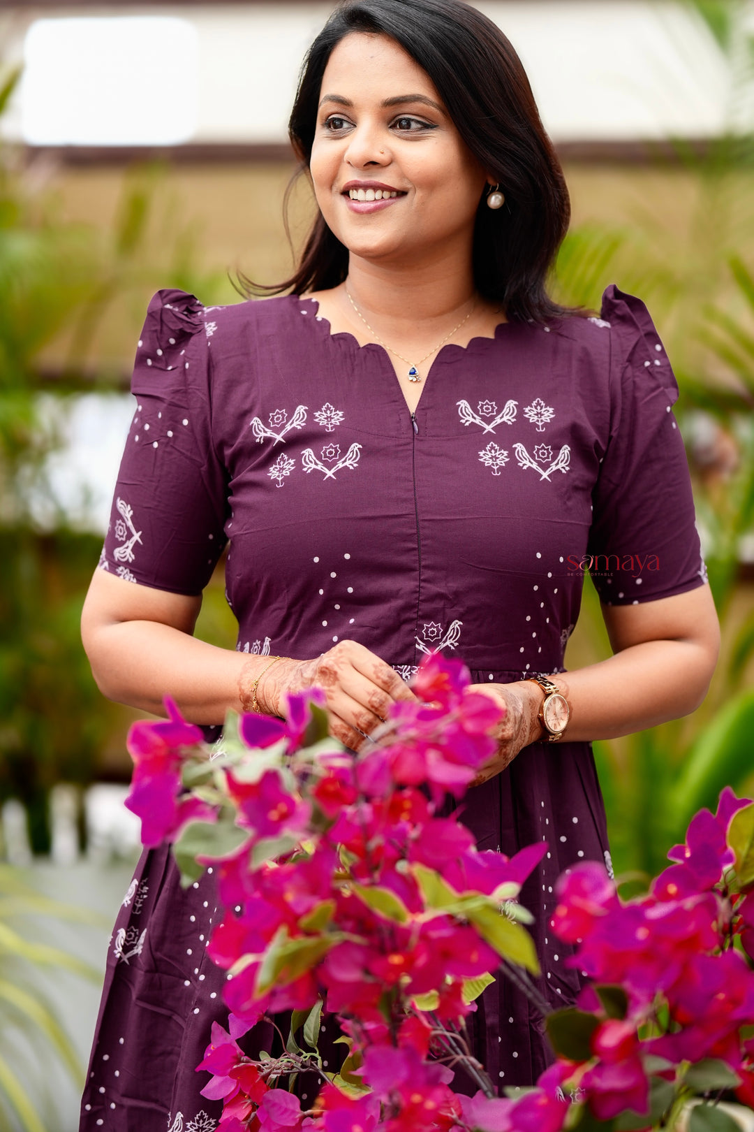 Kayal Cotton Dress With Lining( pre order dispatch August  15 )