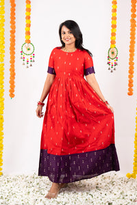 Meenakshi  Dress With Lining "Non-Maternity & maternity Feeding-Friendly Dress"