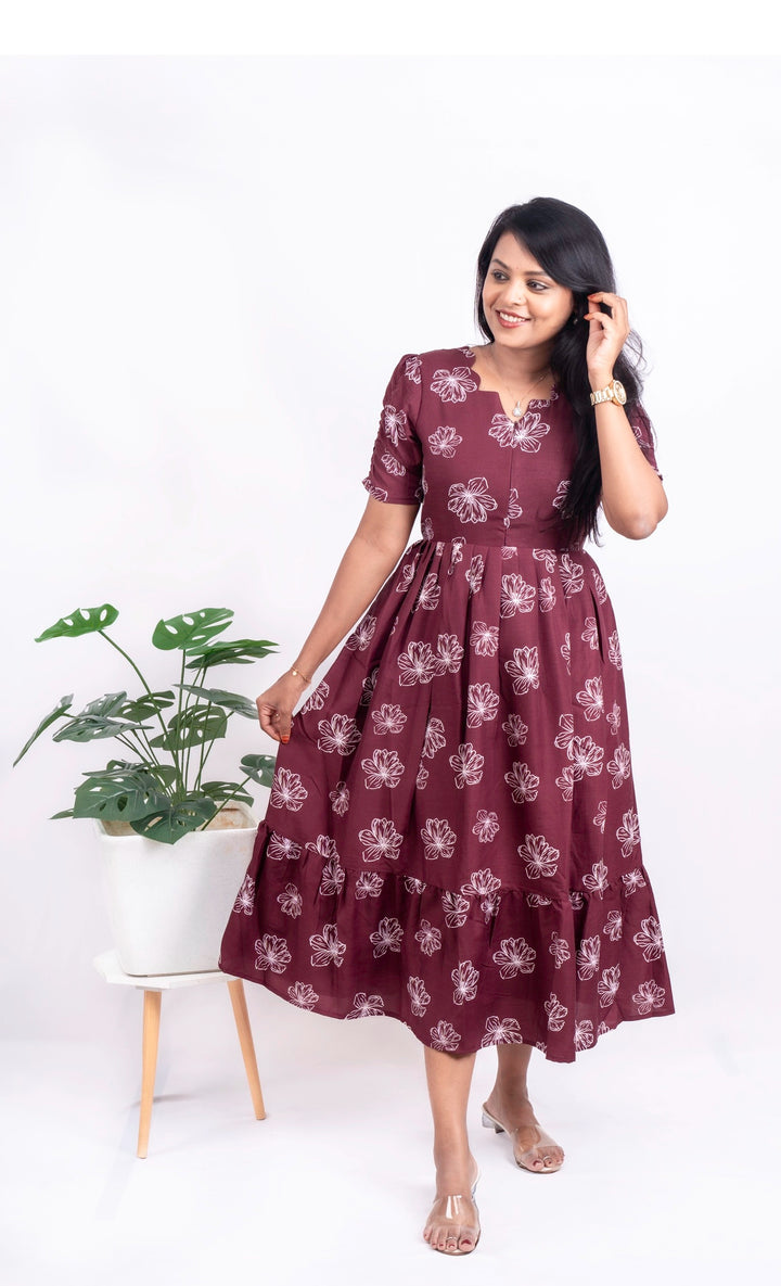 Preethi Casual Dress With Lining ( No-Iron Everyday Dress)