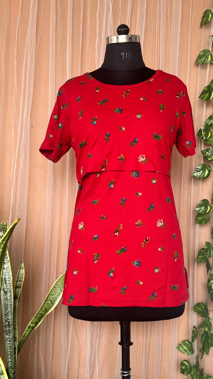 Maternity scarlet Ribbed T-shirt