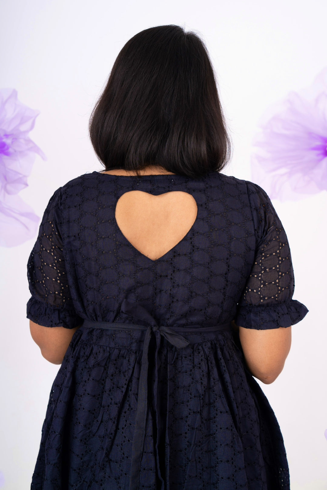 Black hakoba Dress With Lining