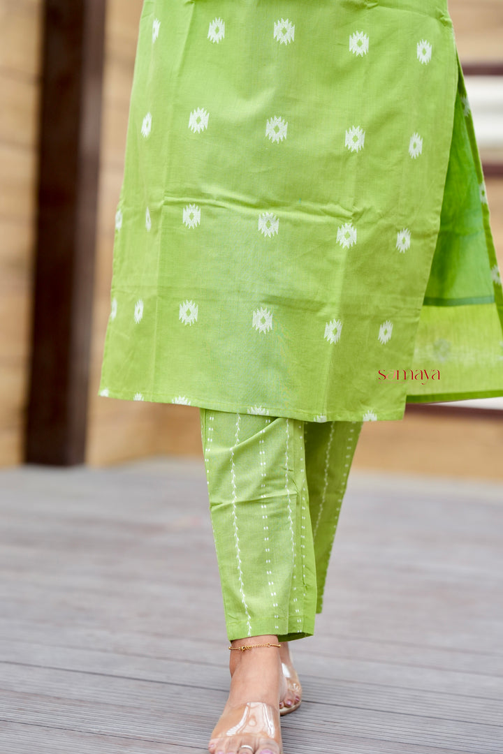 Pista Cotton Kurta Set with full lining