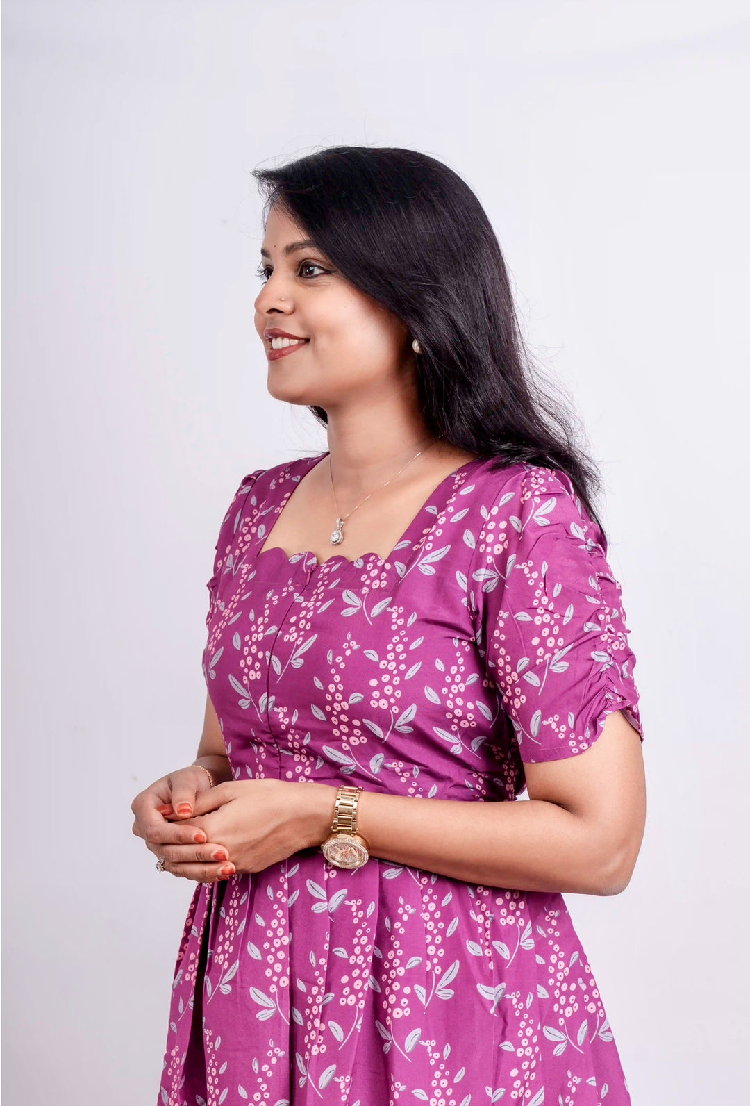 Rachel  Casual Dress With Lining( Wrinkle-Free Cotton Blend Dress)