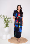 Maxi rainbow Ribbed Dress