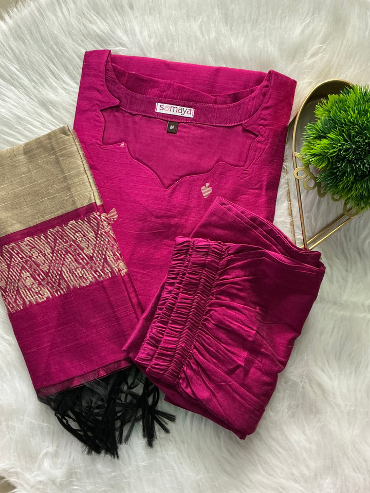 Leena raw silk suit set with dupptta( set of 3) ready to dispatch