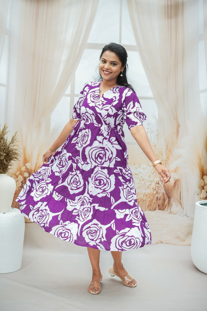 Violet Casual Dress With Lining