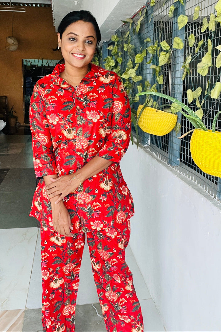 Red Night Co-ord Set