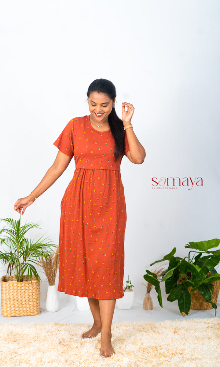 Midi Brown Ribbed Thick( Minor embroidery variation so sold at sale price )