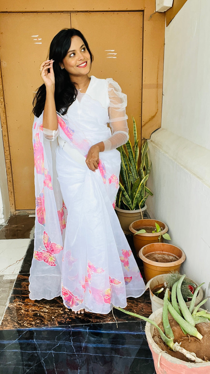 Butterfly organza saree