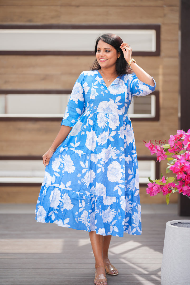 Sky white day to night dress without lining