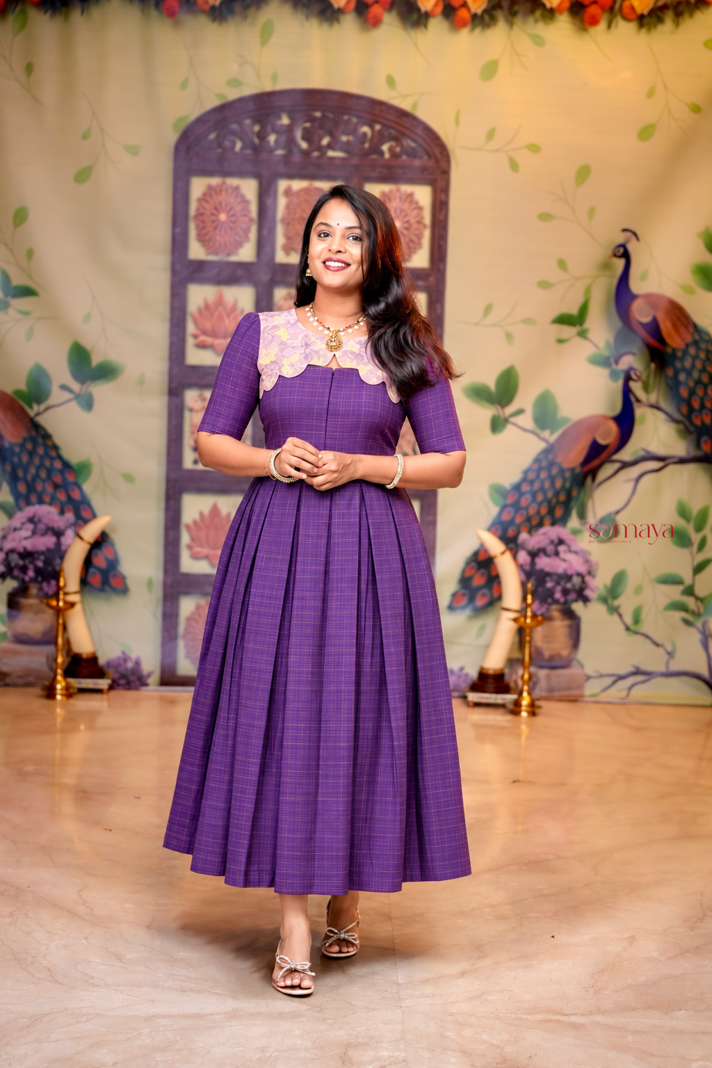 Sri raw silk midi Dress With Lining 48”