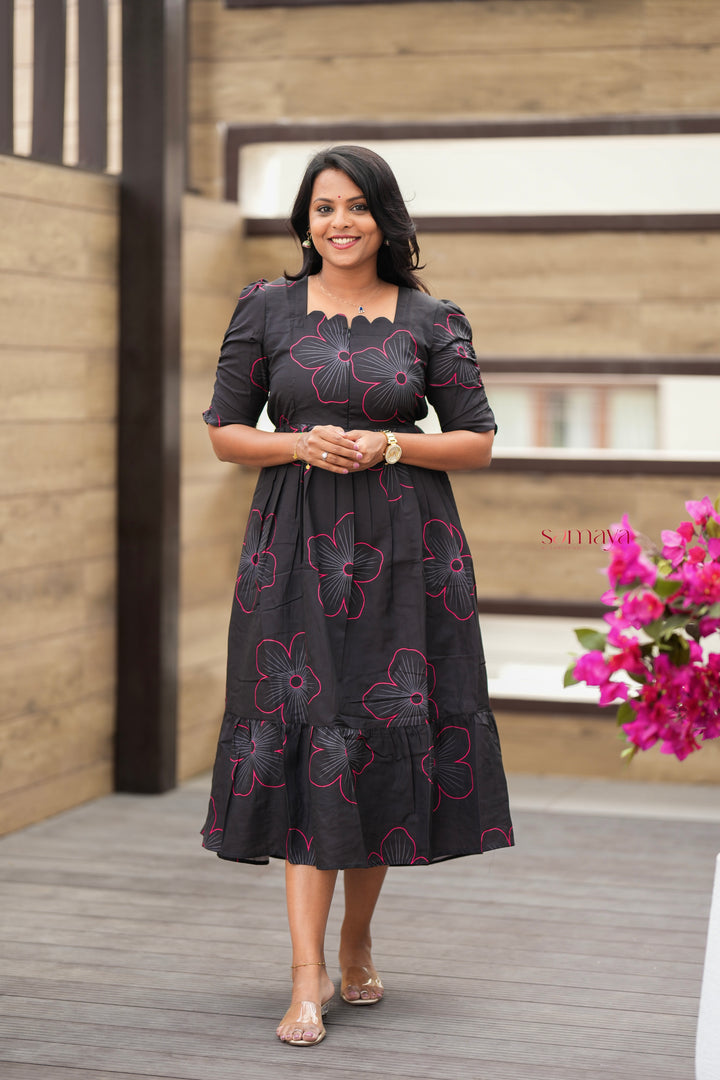 Siyaara Dress With lining( Wrinkle-Free Cotton Blend Dress)